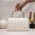 Embroidered box clutch bag for women with detachable strap
