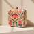 Multicolour floral printed clutch bag for women with detachable strap
