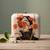 Flower printed box clutchbag for women with detachable strap