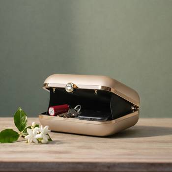 Flower printed box clutchbag for women with detachable strap 3