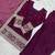 Wine heavy fendy silk embroidered kurta with farshi shalwar & glass roman silk dupatta set