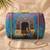 Peacock printed clutchbag for women with detachable strap