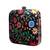 Black based floral printed clutch for women with detachable strap