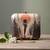 Beige based girl portrait printed clutch bag for women with detachable strap