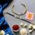 Infinity evil eye bhaiya bhabhi rakhi set with pearl beads