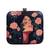 Rose and girl portrait printed clutch bag for women with detachable strap