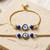 Blue evil eye bhaiya bhabhi rakhi set with pearl tassels