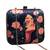 Rose and girl portrait printed clutch bag for women with detachable strap