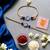 Blue evil eye bhaiya bhabhi rakhi set with pearl tassels