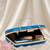 Blue based red saree women portrait printed clutch bag for women with detachable strap
