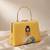Yellow based classy women printed clutchbag for women with detachable strap