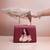 Maroon based floral girl portrait printed clutch bag for women with detachable strap
