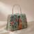 Traditional women portrait printed clutchbag for women with detachable strap