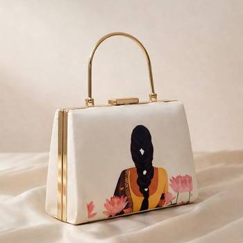 Flower lady printed clutchbag for women with detachable strap 2