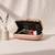 Peach based selfie girl portrait printed clutch bag for women with detachable strap