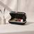 Black based dancing lady portrait printed clutch bag for women with detachable strap