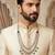 Green antique gold-plated agate stone kundan dula mala Men Jewellery