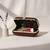 Dark brown based asthetic girl portrait printed clutch bag for women with detachable strap