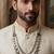Purple antique gold-plated agate stone kundan dula mala Men Jewellery