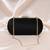 Black based plain velvet fabric clutch bag for women with detachable strap