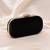 Black based plain velvet fabric clutch bag for women with detachable strap