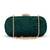 Dark green based plain velvet fabric clutch bag for women with detachable strap