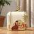 Vintage courtyard printed clutch bag for women with detachable strap