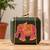Royal elephant printed clutch bag for women with detachable strap