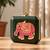 Royal elephant printed clutch bag for women with detachable strap