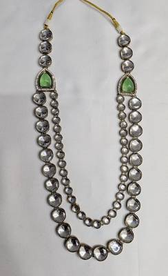 Pista antique gold-plated agate stone kundan dula mala Men Jewellery 2
