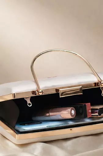 Peacock with flower printed clutch bag for women with detachable strap for women