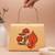 Madhubani peacock printed clutch bag for women with detachable strap