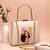 Multicolored flowers with girl printed clutch bag for women with detachable strap