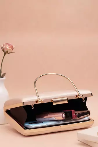 Multicolored flowers with girl printed clutch bag for women with detachable strap