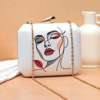 Printed box clutch purse - sling bag - crossbody handbag 1
