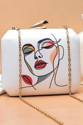 Printed box clutch purse - sling bag - crossbody handbag