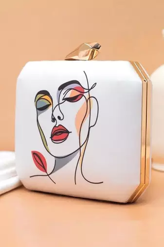 Printed box clutch purse - sling bag - crossbody handbag