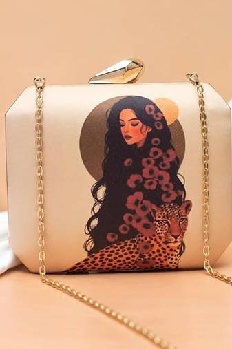 Printed box clutch purse - sling bag - crossbody handbag