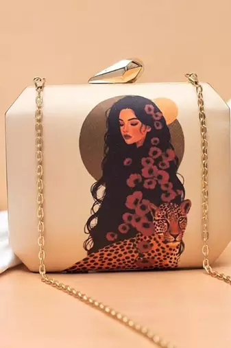 Printed box clutch purse - sling bag - crossbody handbag
