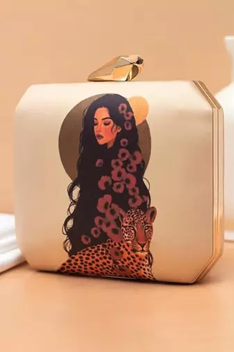 Printed box clutch purse - sling bag - crossbody handbag