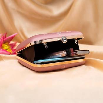 Royal peacock printed clutch for women with detachable chain 3