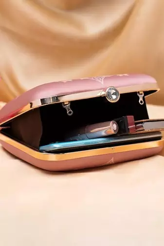 Royal peacock printed clutch for women with detachable chain