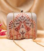Royal elephant heritage motif printed clutch for women