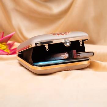 Royal elephant heritage motif printed clutch for women 3