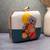 Floral modern art printed clutch bag for women with detachable chain