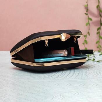 Abstract face art printed clutch bag for women with detachable strap 3