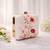 Soft pastel floral portrait clutch bag for women with detachable strap