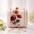 Abstract redbrown floral portrait clutch bag for women with detachable strap