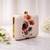 Abstract redbrown floral portrait clutch bag for women with detachable strap