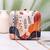 Abstract floral modern printed clutch for women with detachable chain strap